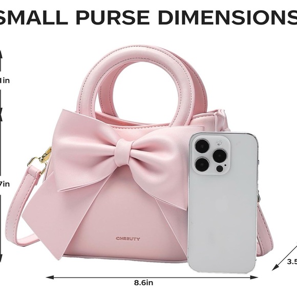 Win Me! New! Chic Pink Bow Handbag Crossbody NWT Buyer Appreciation Giveaway - Picture 6 of 11